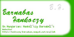 barnabas hankoczy business card